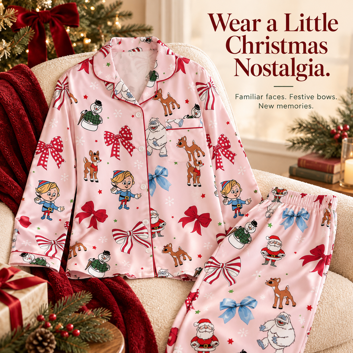 Rudolph the Red-Nosed Reindeer Satin Pajama Set