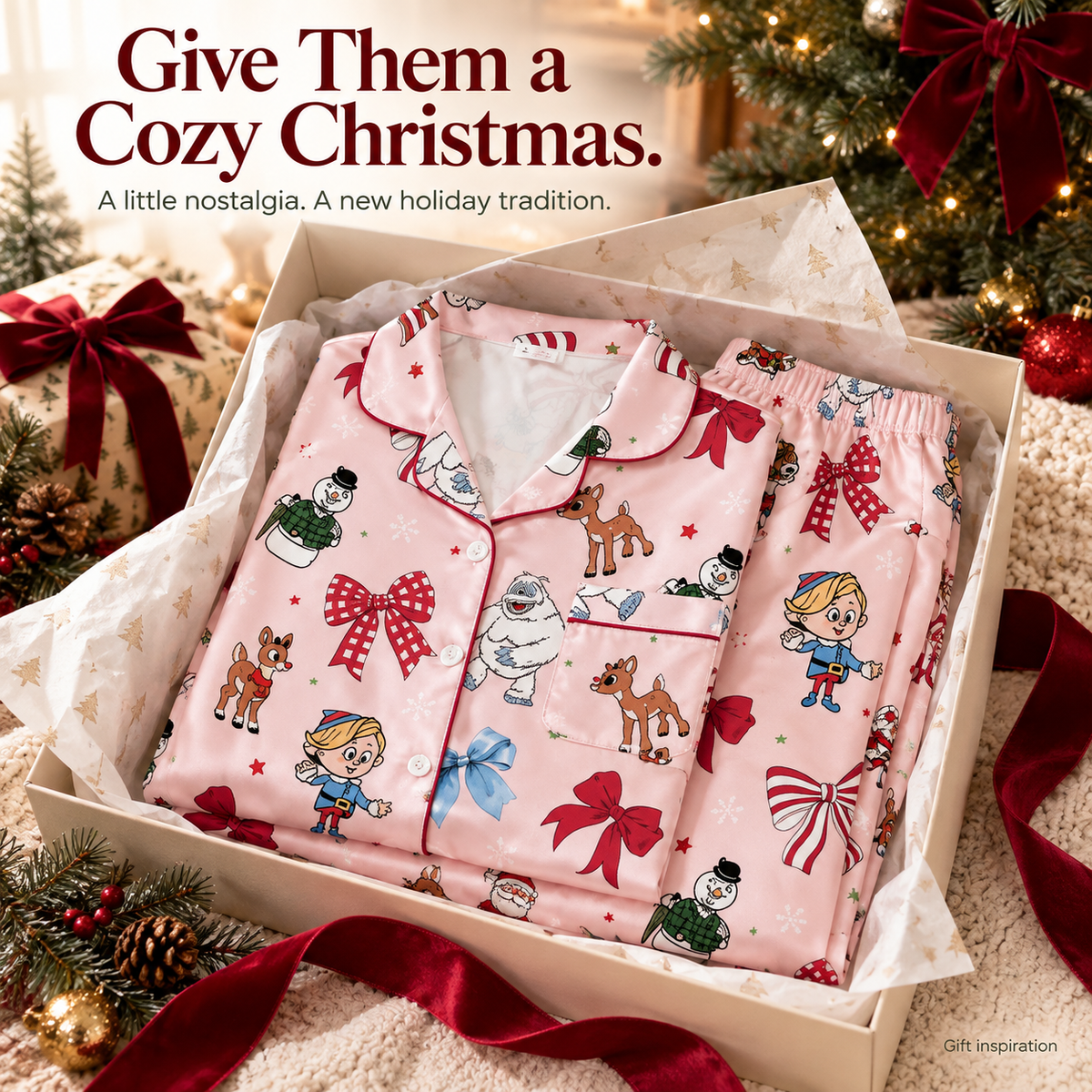 Rudolph the Red-Nosed Reindeer Satin Pajama Set